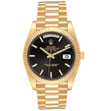 Rolex Day Date 40 228238 Yellow Gold Black Diagonal Motif Dial Swiss ETA 1:1 Super Clone Watch Rolex Day Date 40 228238 Yellow Gold Black Diagonal Motif Dial Swiss ETA 1:1 Super Clone Watch