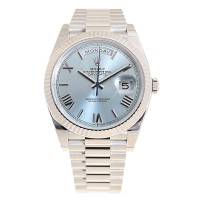 Rolex Day Date 40 Platinum Ice Blue Swiss ETA 3255 Super Clone Watch | Ref. M228236-0012 Rolex Day Date 40 Platinum Ice Blue Swiss ETA 3255 Super Clone Watch | Ref. M228236-0012