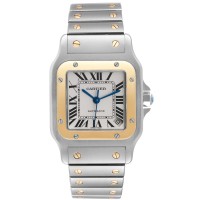 Cartier Santos Galbee XL Ref. W20099C4 1:1 Super Clone ETA Watch Silver Opaline Dial | Yellow Gold & Steel