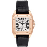 Cartier Santos 100 Midsize Ref. W20108Y1 1:1 Super Clone ETA Watch Silver Opaline Dial | Rose Gold Finish